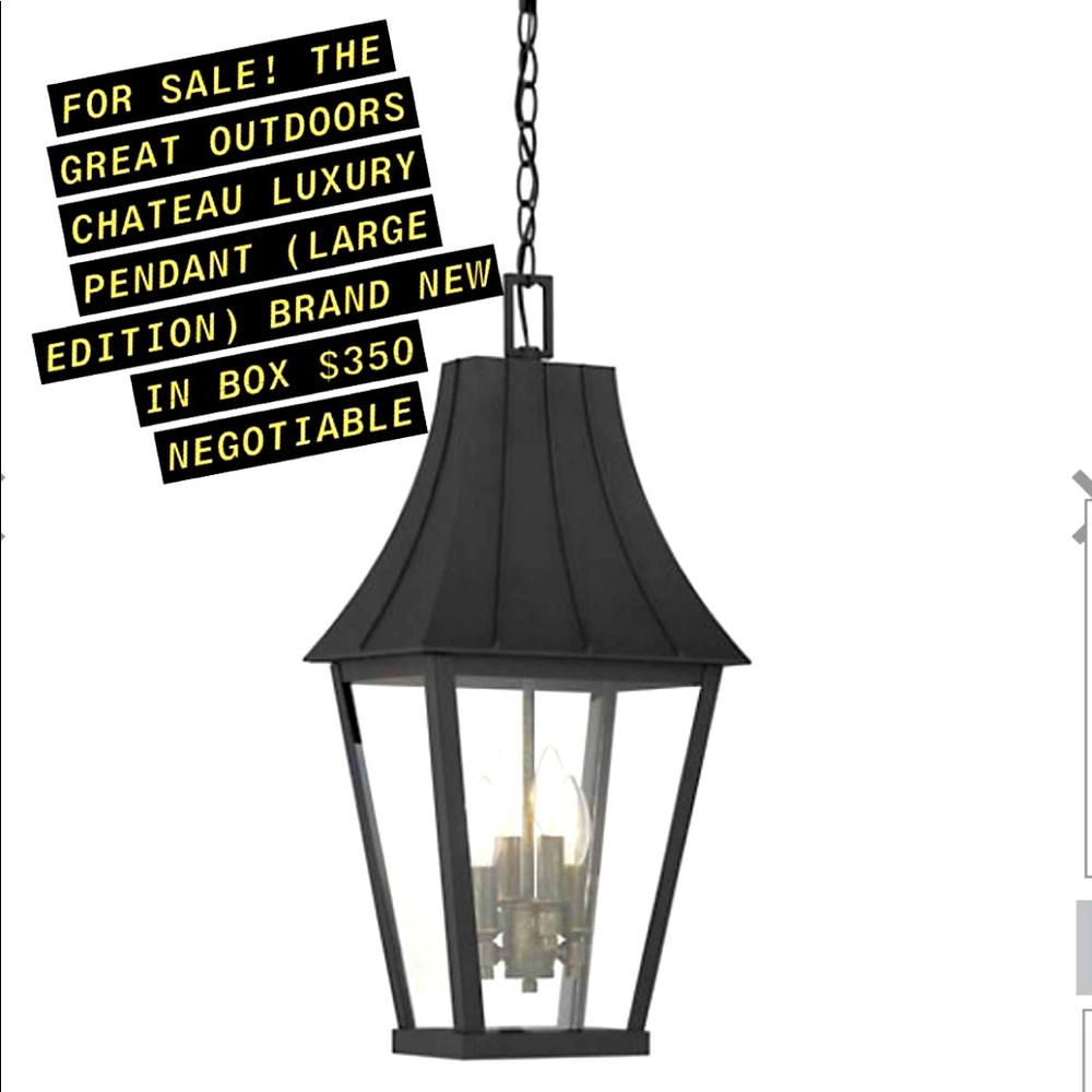 “The Great Outdoors” Chateau Grande Outdoor Pendant by Minka-Lavery.brand new